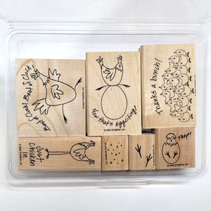 2005 Chicken Chicks Stampin Up Stamp Set Cluck Thanks A Bunch Easter Holiday